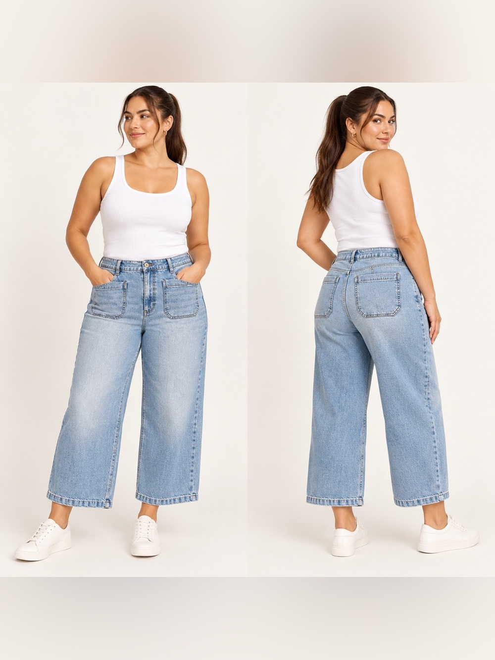 Sanctuary • Cropped Wide Leg Jeans • Nordstrom Light Wash Denim • Size 33 - 14